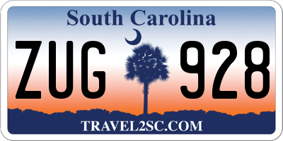 SC license plate ZUG928