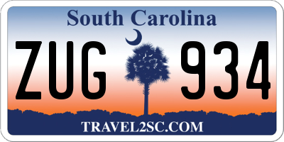 SC license plate ZUG934
