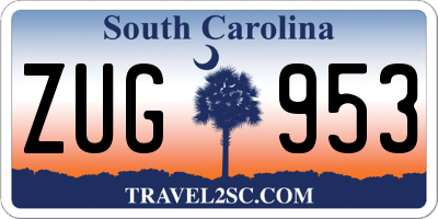 SC license plate ZUG953