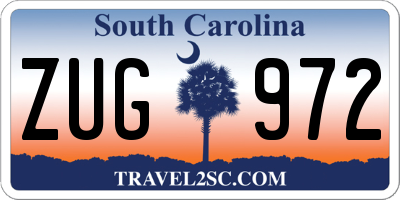 SC license plate ZUG972