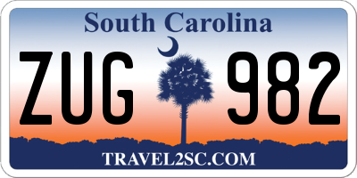 SC license plate ZUG982