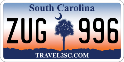 SC license plate ZUG996