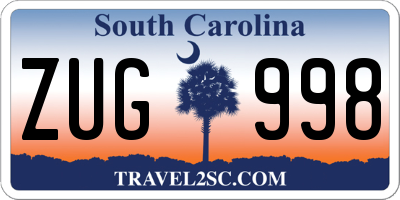SC license plate ZUG998