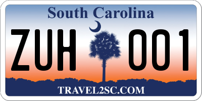 SC license plate ZUH001