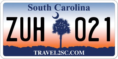 SC license plate ZUH021