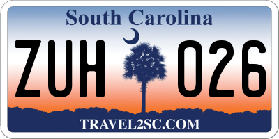 SC license plate ZUH026