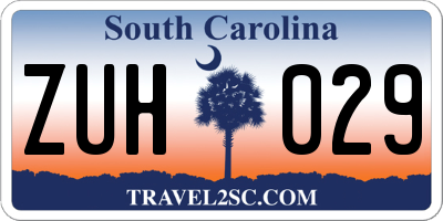 SC license plate ZUH029