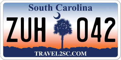 SC license plate ZUH042
