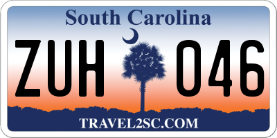 SC license plate ZUH046