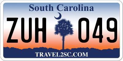 SC license plate ZUH049