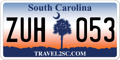 SC license plate ZUH053