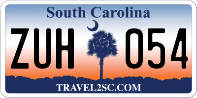 SC license plate ZUH054