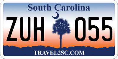 SC license plate ZUH055
