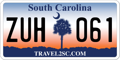 SC license plate ZUH061