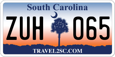 SC license plate ZUH065