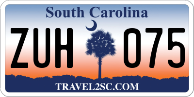 SC license plate ZUH075