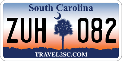 SC license plate ZUH082