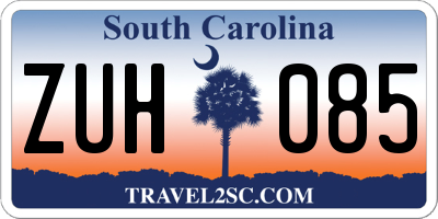 SC license plate ZUH085