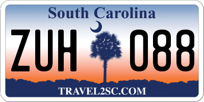 SC license plate ZUH088