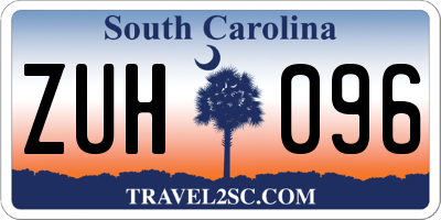 SC license plate ZUH096