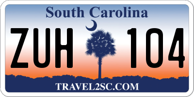 SC license plate ZUH104