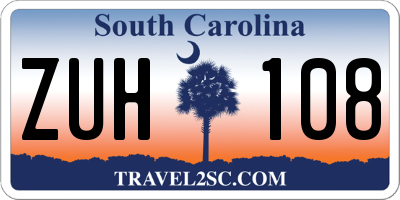 SC license plate ZUH108