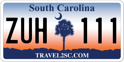 SC license plate ZUH111