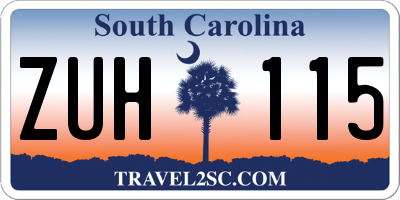 SC license plate ZUH115