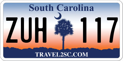 SC license plate ZUH117