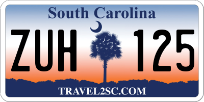 SC license plate ZUH125