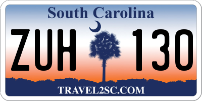 SC license plate ZUH130