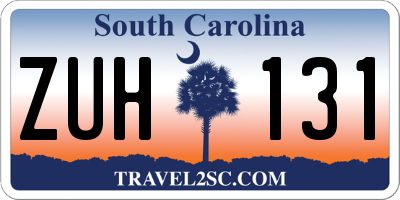 SC license plate ZUH131