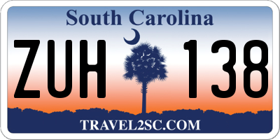 SC license plate ZUH138