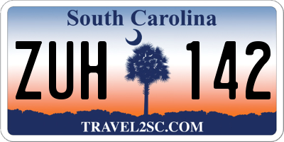 SC license plate ZUH142