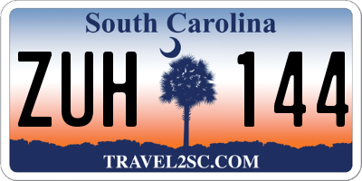 SC license plate ZUH144