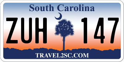 SC license plate ZUH147
