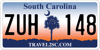 SC license plate ZUH148
