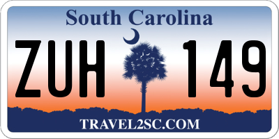 SC license plate ZUH149