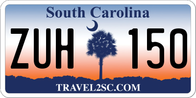 SC license plate ZUH150