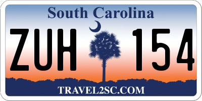 SC license plate ZUH154