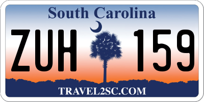 SC license plate ZUH159