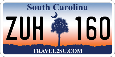 SC license plate ZUH160