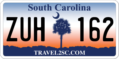 SC license plate ZUH162