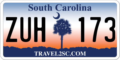 SC license plate ZUH173