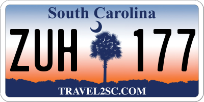 SC license plate ZUH177