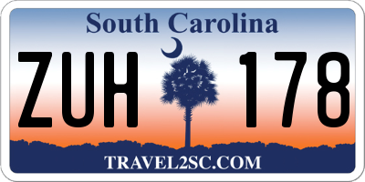SC license plate ZUH178