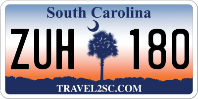 SC license plate ZUH180