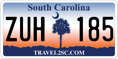 SC license plate ZUH185