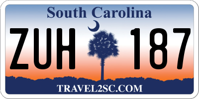 SC license plate ZUH187