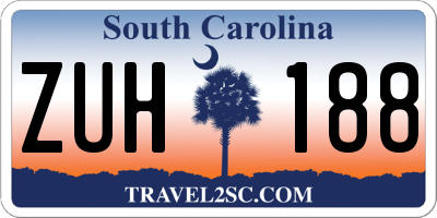 SC license plate ZUH188